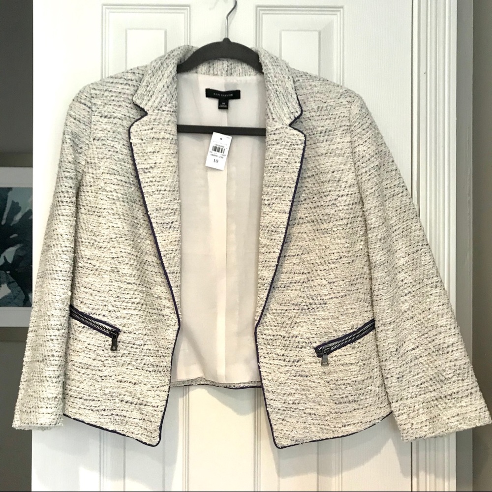 NWT Ann Taylor Tweed Corded Jacket